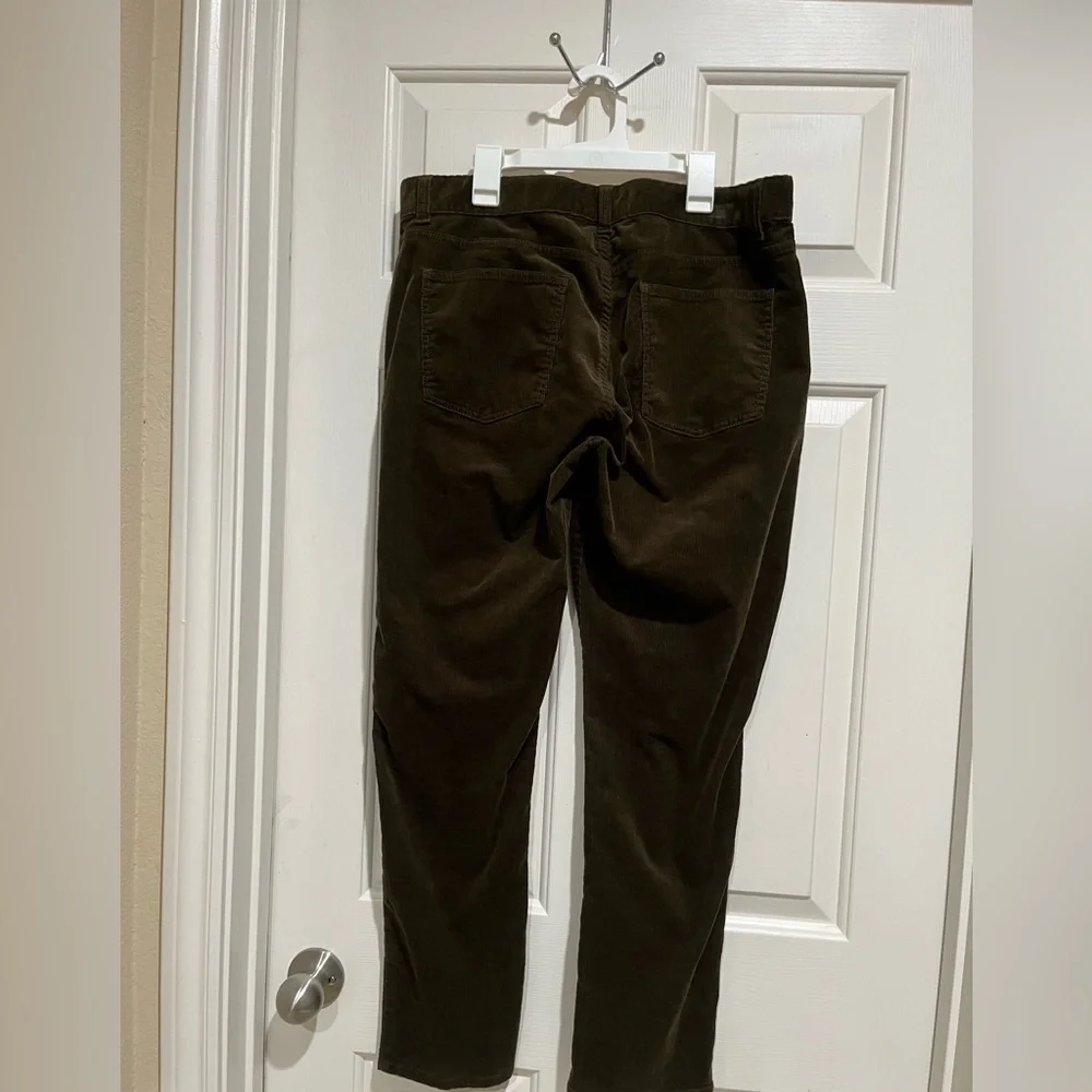 TALBOTS Dark Brown STRETCH Corduroy Straight-Leg Pants WOMEN SIZE 12